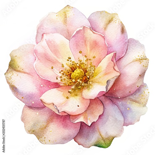 Soft Pastel Rose Blossom Watercolor Artwork for Wedding Cards and Decor