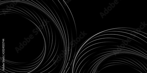 Abstract Flowing Lines and Curves on Black Background – Modern Futuristic Wave Design