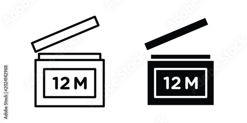 Foto 12 months shelf life icon symbol design vector illustration.