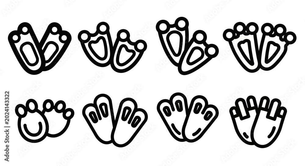 Fototapeta premium Collection of animal paw prints.