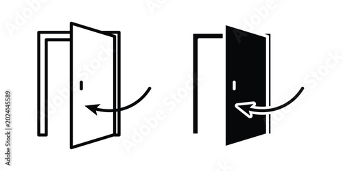 Obraz na plátne Door closed icon symbol design vector illustration.