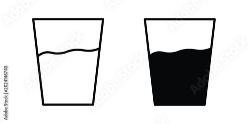 Obraz na plátně Half Glass icon symbol design vector illustration.