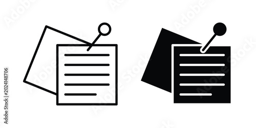Tableau sur toile Note sticky icon symbol design vector illustration.
