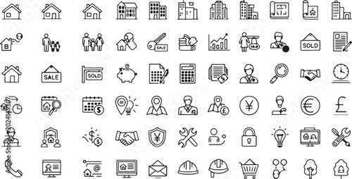 Bild auf Leinwand Vector collection of real estate and home icons Vector