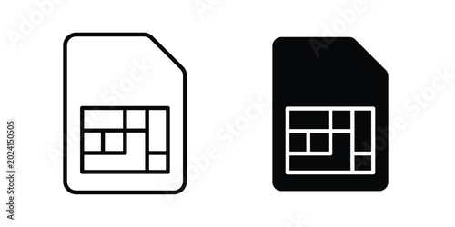 Schilderij op canvas Sim card icon symbol design vector illustration.