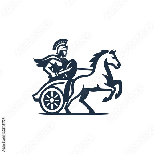 Gladiator In War Chariot Logo
