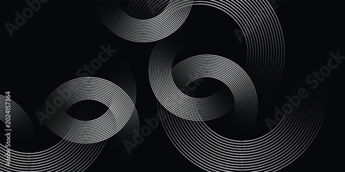 Konstfotografi Abstract glowing white geometric lines on dark background