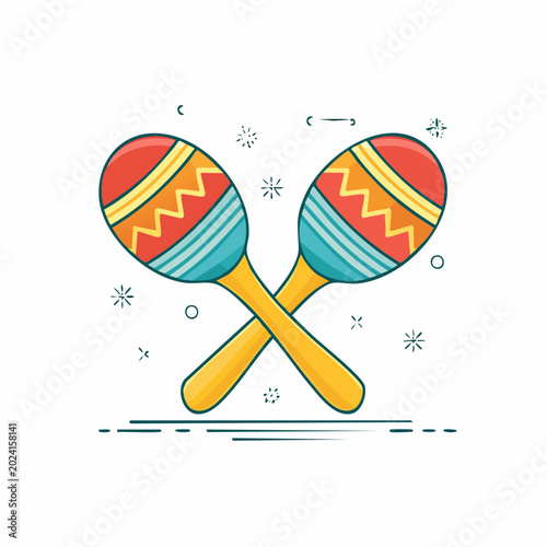 Colorful Maracas Illustration