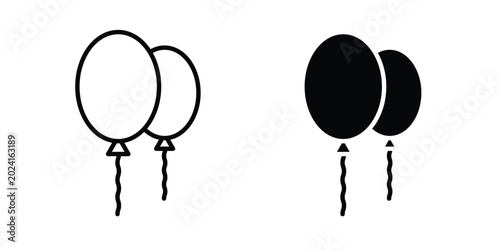 Canvastavla Balloons icon collection, linear icons set with solid style