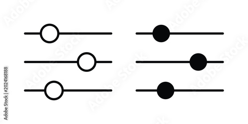 Fotografie Filter Control icon collection, linear icons set with solid style