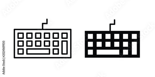 Tableau sur toile Keyboard icon collection, linear icons set with solid style