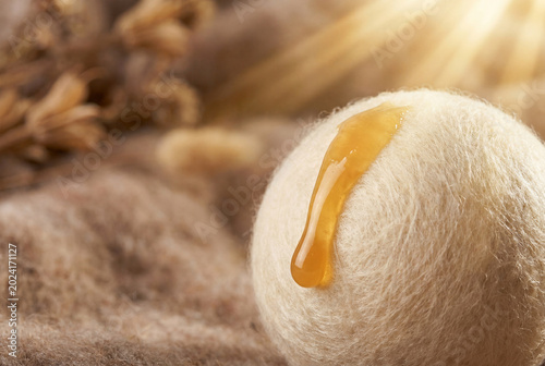 Wool Dryer Ball with Essential Oil Drop