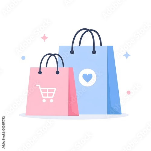 Minimalis colorful shopping bags