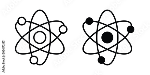 Schilderij op canvas Physics icon collection, linear icons set with solid style