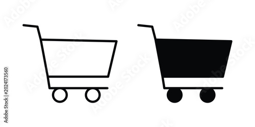 Quadro su tela Shopping basket icon collection, linear icons set with solid style