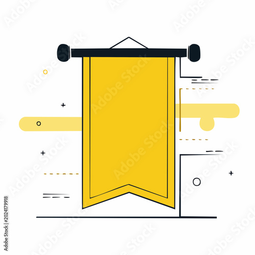 Yellow Banner with Abstract Elements