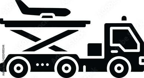 Airplane loading truck with lift platform