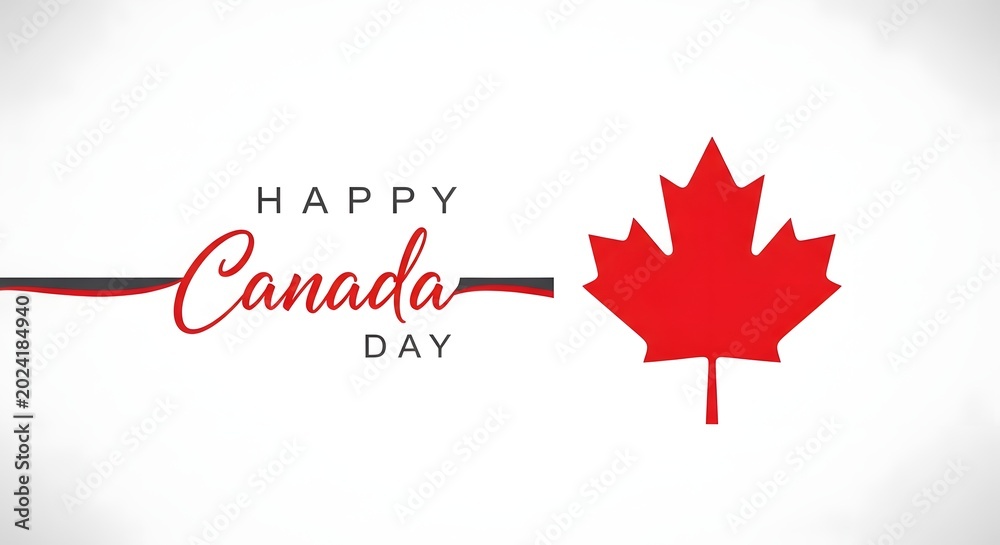 Obraz premium Canada Day greeting with red maple leaf