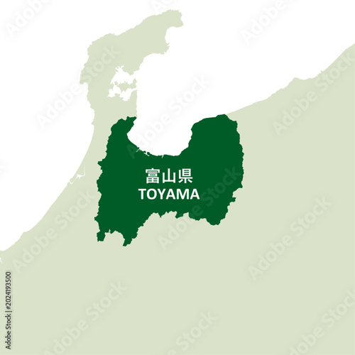 イラスト素材日本地図：富山県,北陸地方,近畿地方,都道府県