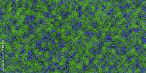 Abstract digital mosaic pattern featuring vibrant shades of green and blue