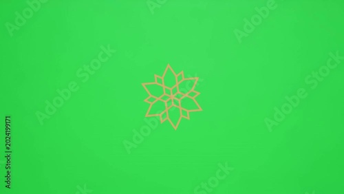 Geometric star shape animation on green screen abstract design element abstract