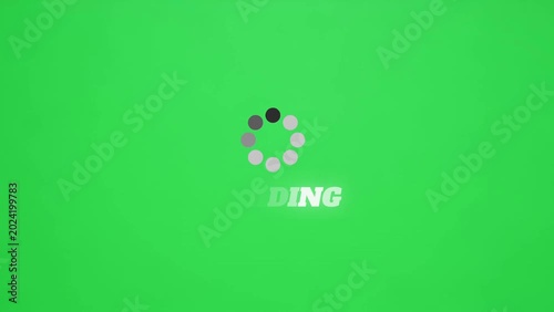 Loading circle animation with text on green screen progress indicator background