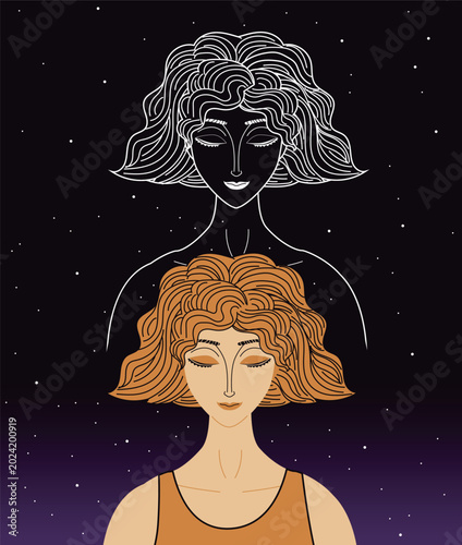 woman meditating and experiencing astral projection