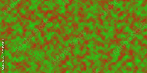 Abstract digital pattern featuring vibrant green and deep red color blobs