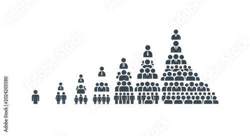 Foto People pyramid icon showing growth and success
