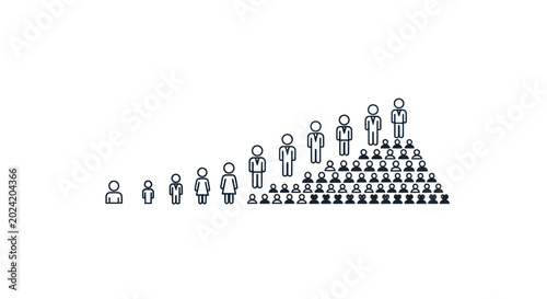 Schilderij op canvas People rising graph conceptual illustration