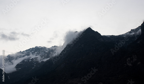 Majestic Snow-Capped Himalayan Mountain Range in Lachung, North Sikkim