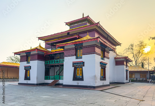  Enchey Monastery, a traditional Tibetan Buddhist temple architecture in Gangtok, Sikkim, India
