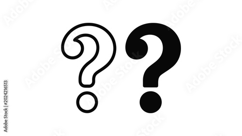 Konstfotografi Question mark icon outline and solid for help and information symbols