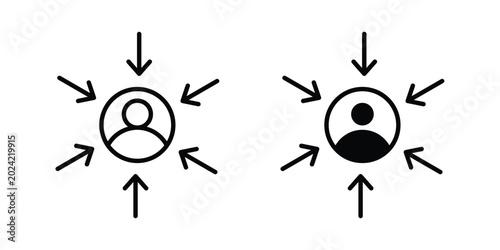 Fotografie Centric consumer icon. web black icon design.