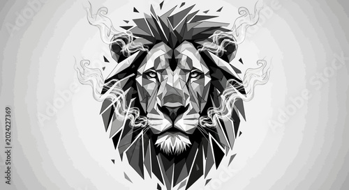 Bild auf Leinwand Detailed Lion Face Closeup Portrait.