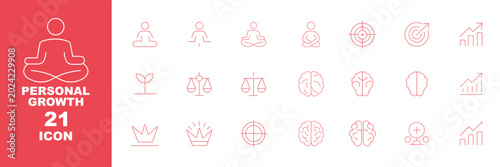Konstfotografi Personal growth and success set of web icons