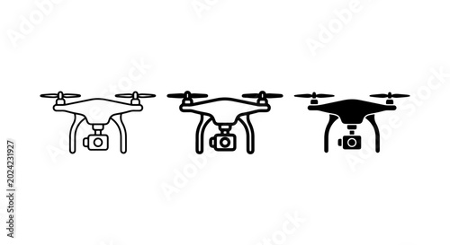 Drone Icons, Aerial Photography Drones, Quadcopter Vector Graphics