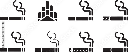 Fotografía cigarette icon Set or logo isolated sign symbol vector illustration - Collection of high quality black style vector icons