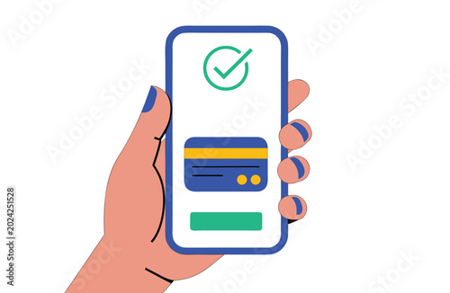 Bild auf Leinwand The concept of a web banner for online payment is a vector illustration, depicti