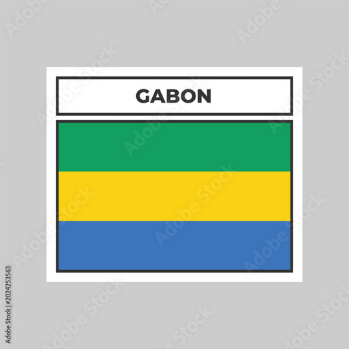 Tableau sur toile National Flag of Gabon Illustration Design