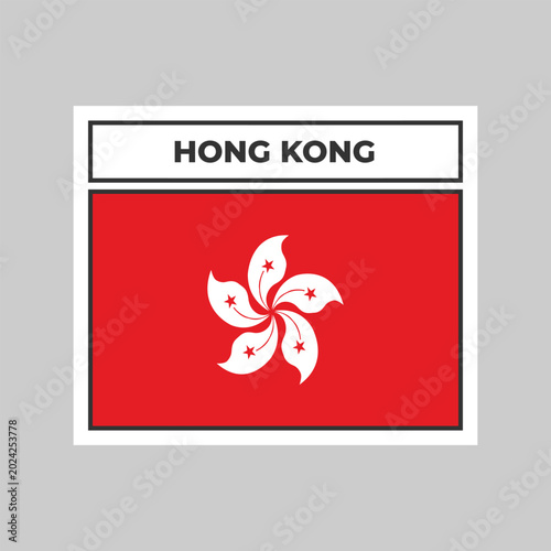National Flag of Hong Kong Illustration Design