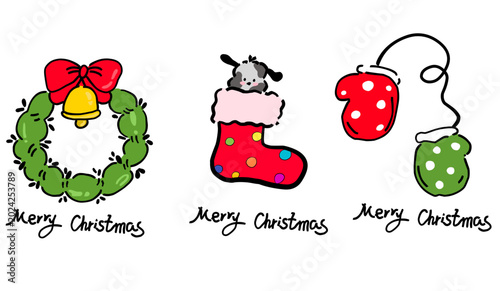 Icons christmas design vector, for postcard design, greeting card xmas, december holiday.
