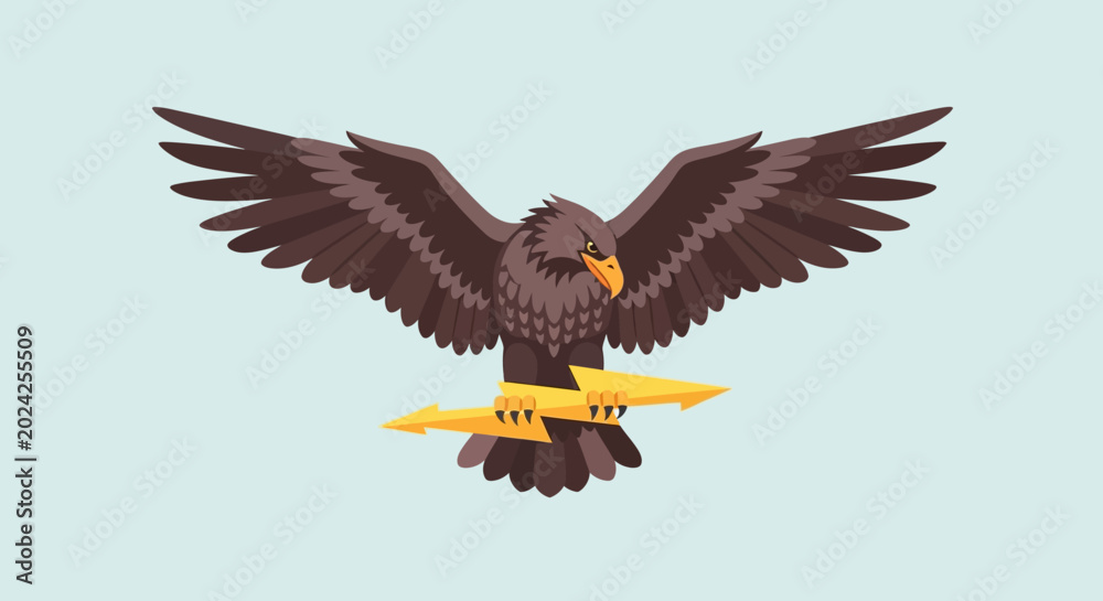 Fototapeta premium Majestic eagle soaring with outstretched wings in flight