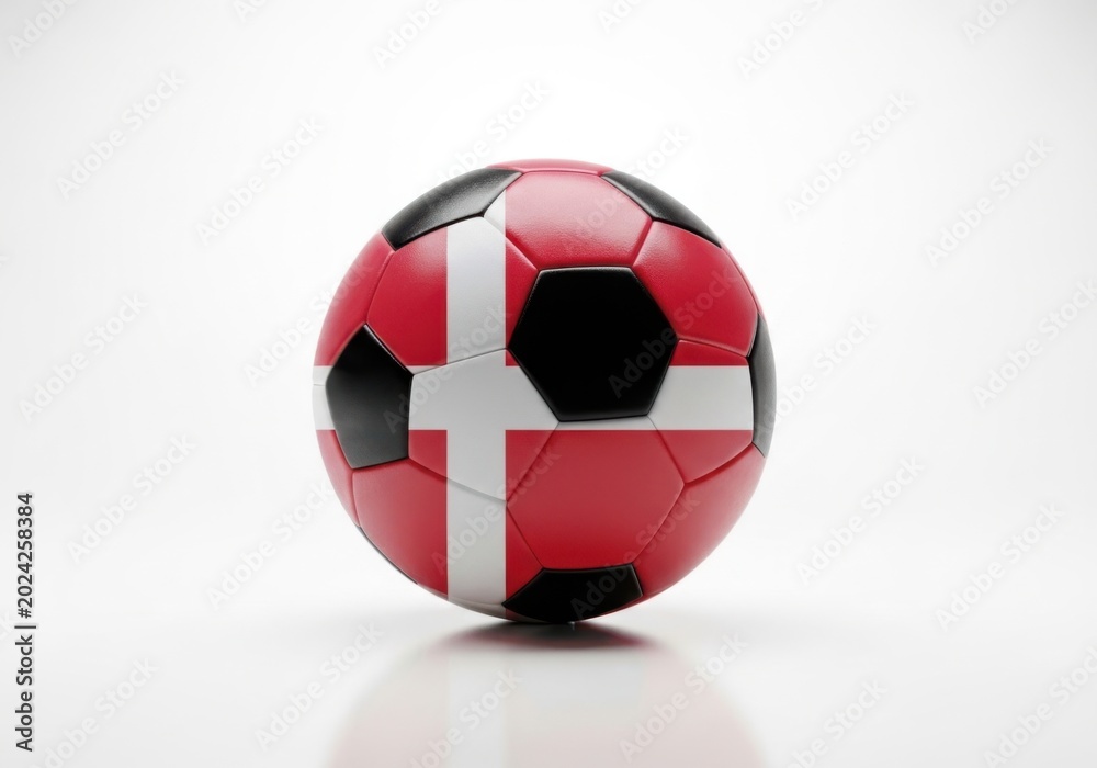 Fototapeta premium Soccer ball with the flag of denmark isolated on white background