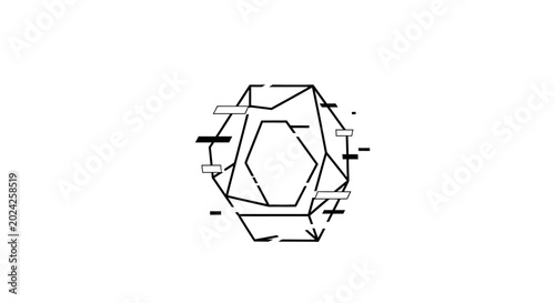 Foto Geometric Crystal Structure Diagram.
