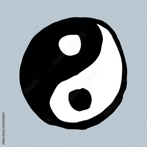 Bild auf Leinwand Hand drawn yin yang symbol Zen and Tao Harmony and balance Black and white yin a