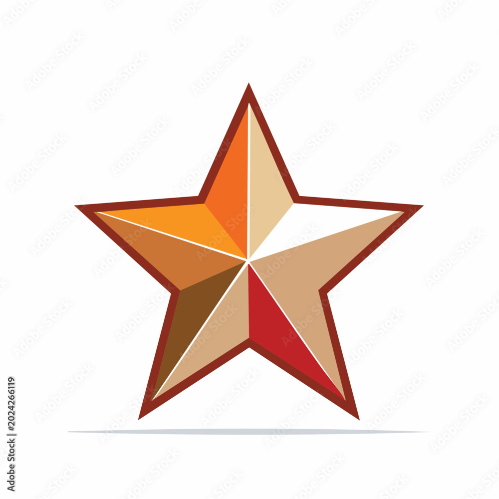 Obraz premium Stylized Five-Pointed Star with Geometric Segments