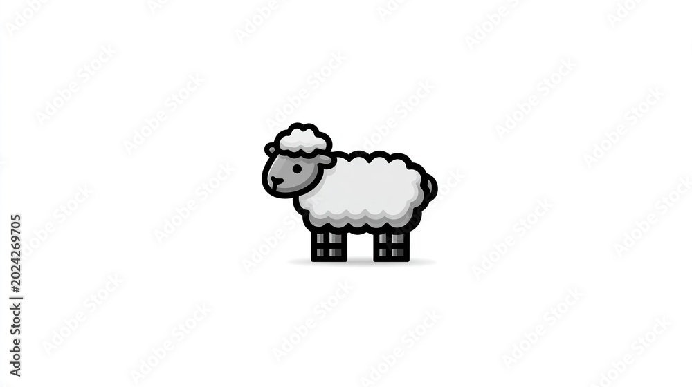 Obraz premium Cartoon sheep illustration on white background vector graphic