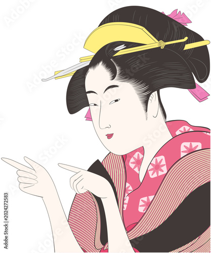 浮世絵　女性のイメージイラスト1