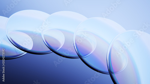 Cuadro en lienzo Glass lenses reflecting iridescent light and dispersion background